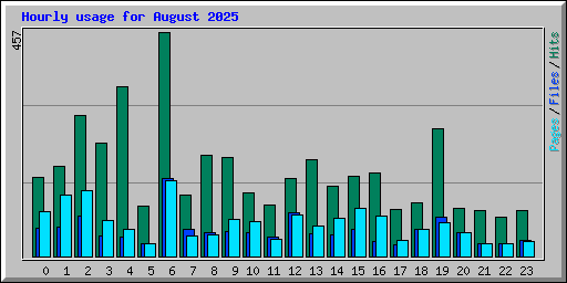 Hourly usage for August 2025