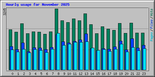 Hourly usage for November 2025